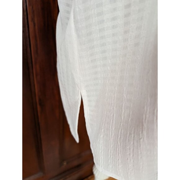 Vtg Apparenza Womens White Textured Shirt 2X Short Sleeve Collar Lightweight NWT - Picture 4 of 8